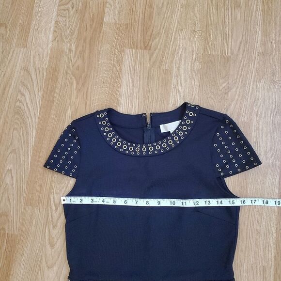 Michael Michael Kors Grommeted Cap-Sleeve Dress - Picture 9 of 14